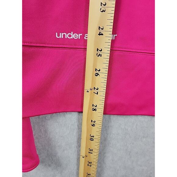 Under Armour All Season Hot Pink LS Zip Up Sweatshirt Women's M Pockets Stretch - Picture 8 of 12